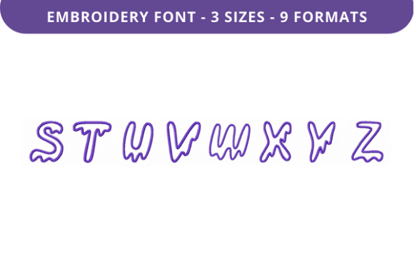 Drippy Ghost Font Uppercase S to Z Review for Sweatshirt Embroidery