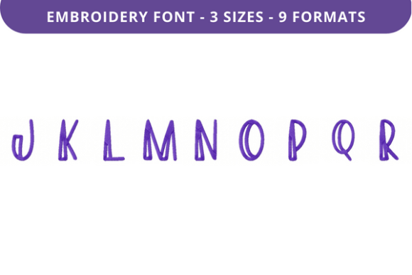 Evaluating the Ease My Mind Font Uppercase J to R for Real Embroidery Projects