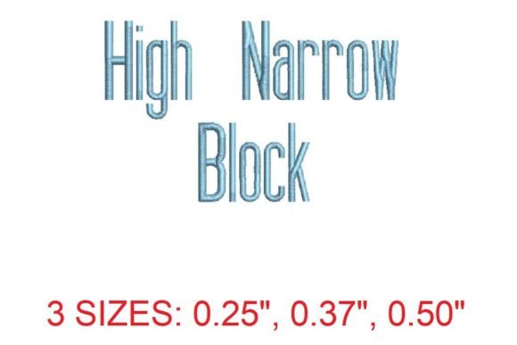High Narrow Block Embroidery Font: Sleek Sophistication Meets Practical Design