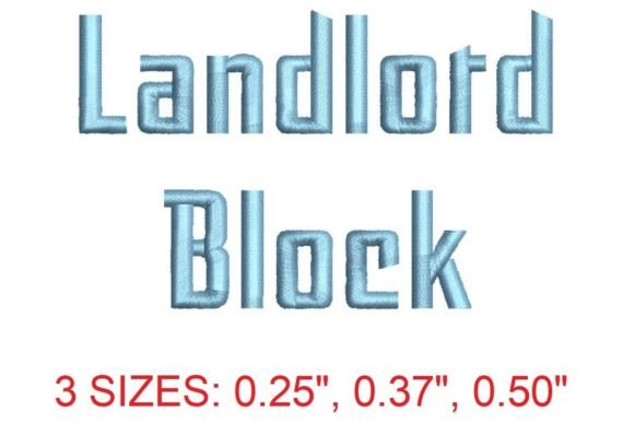 Landlord Block Embroidery Font Review