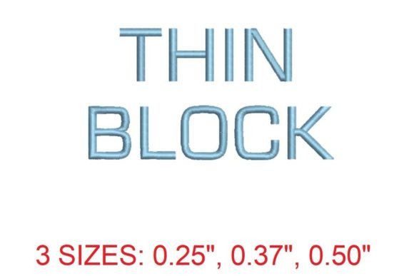 Thin Block Embroidery Font: A Modern Touch for Etsy Sellers